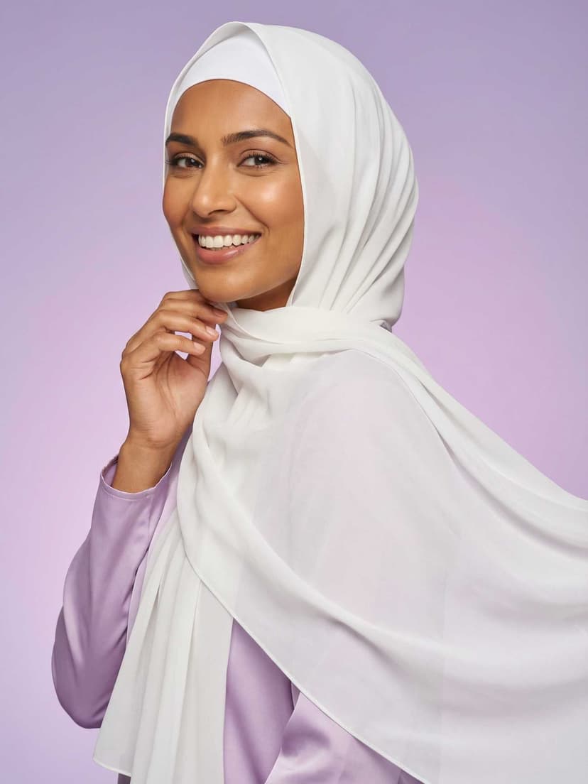 FreeFlow Instant Hijab — Lace Mist White