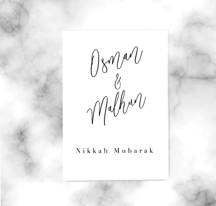 Personalised Nikkah Mubarak Gift Card