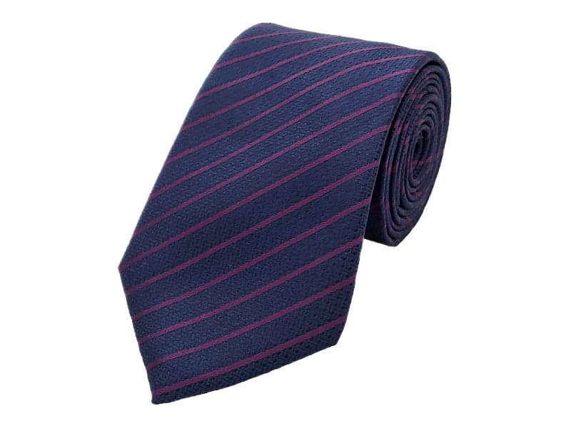 Purple Striped Microfiber Tie