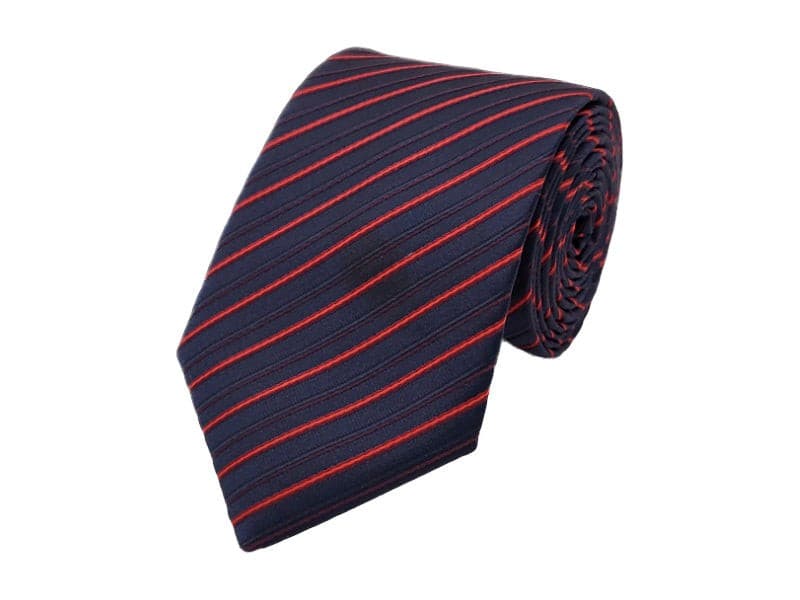 Red and Navy Diagonal Stripe Tie – Islamic Men's Accessory
