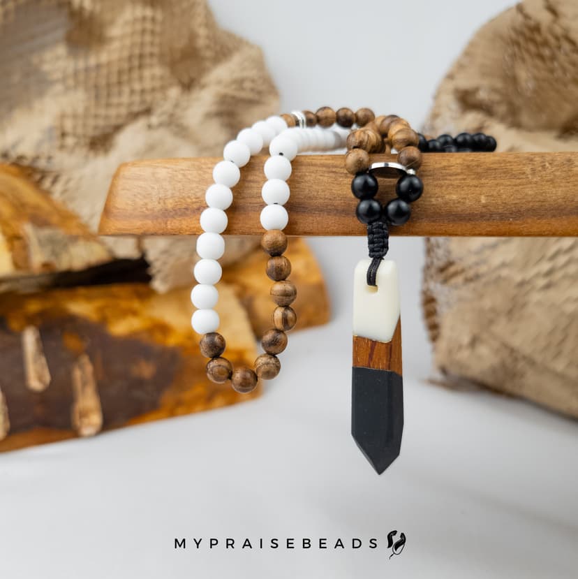 Retro Monochrome Prayer Beads - 99-Bead Tasbih Gift Set