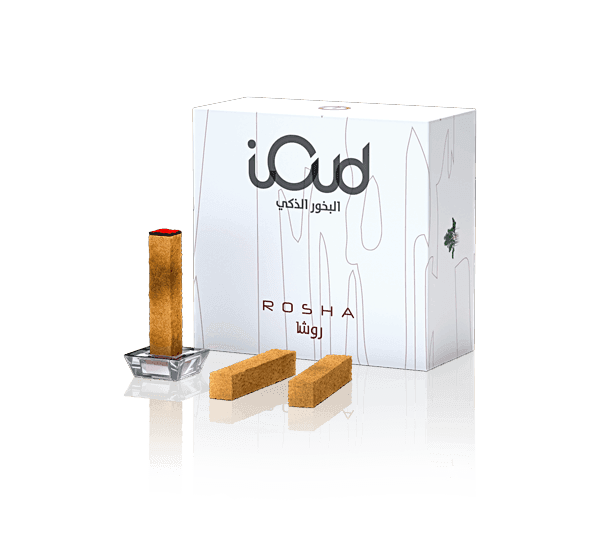 Rosha 4 Perfumed Oud Incense Set with Marble Dish