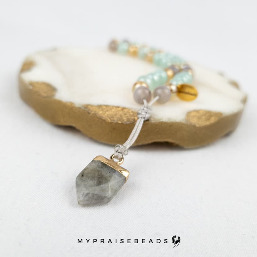 Spectrolite & Labradorite Tasbih Bracelet — 33 Beads