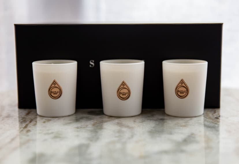 Oud Candle Trio in White