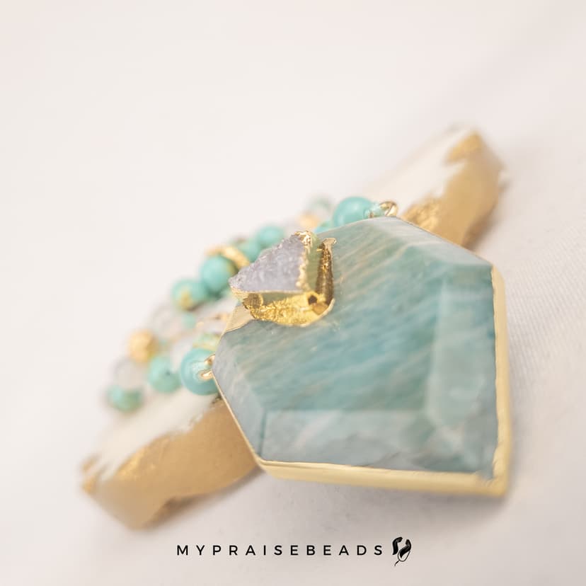 Turquoise & Sea Sediment Tasbih — 99 Beads