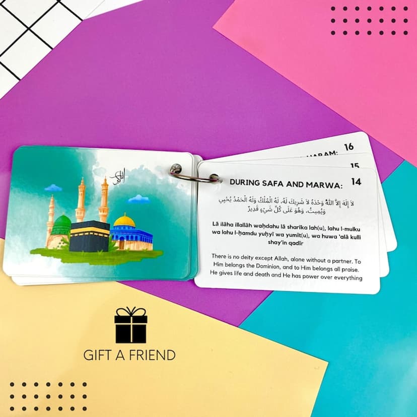 Umrah Dua Cards — Premium Islamic Flash Cards with Tawaf Guide