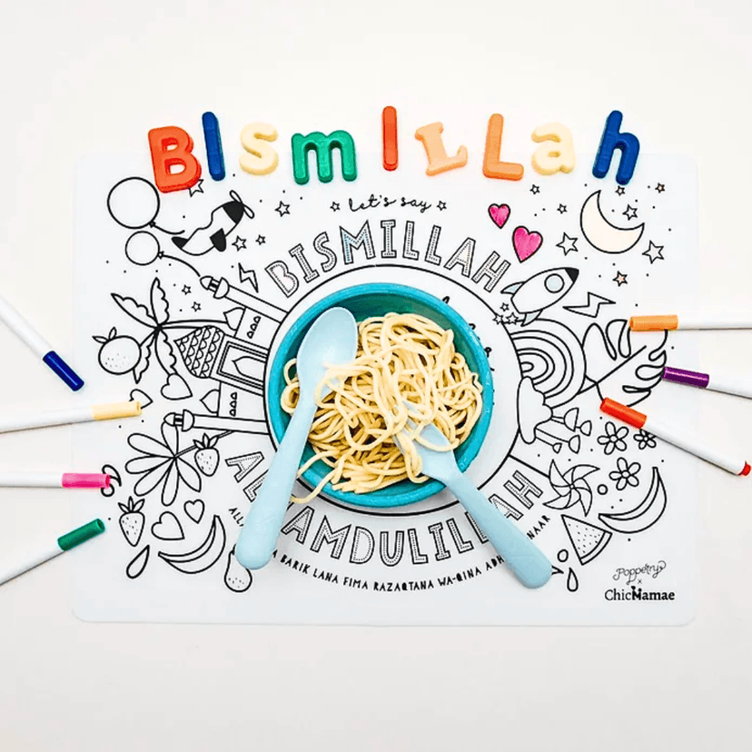 Washable Colouring Placemat — Bismillah & Alhamdulillah