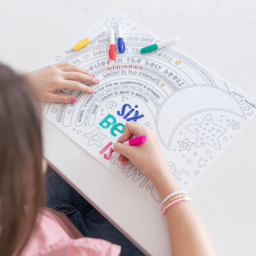 Washable Colouring Placemat – Six Beliefs of Islam