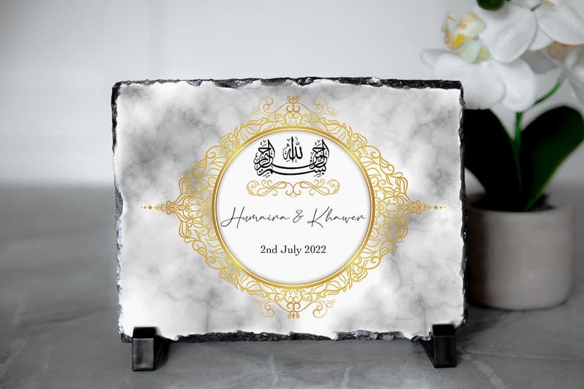 Personalised Wedding Rock Slate for Couples