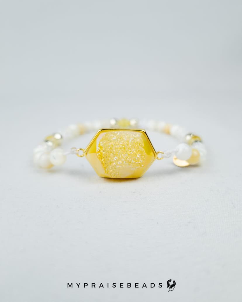 Yellow Druzy Tasbih with Luxury Pouch & Gift Box