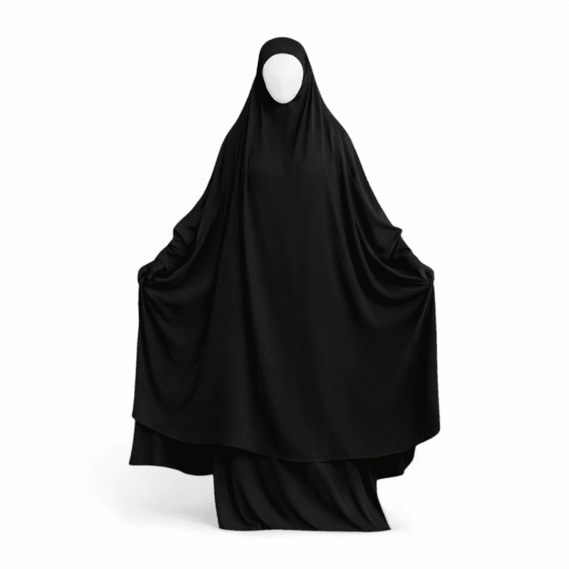 2-Piece Jilbab Asma Set with Matching Niqab — Extra Long Coverage