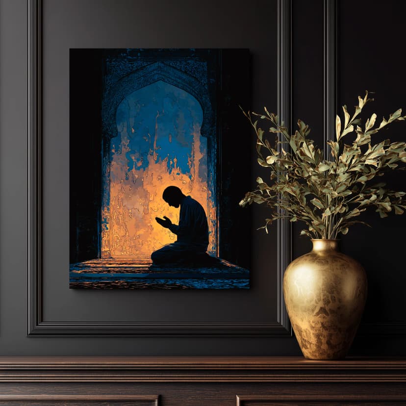 A Moment of Salah Canvas Art – Islamic Wall Decor