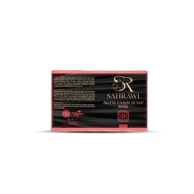 Aker Fassi Moroccan Brightening Soap Bar with Poppy & Pomegranate