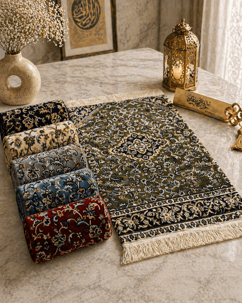 Al Rawdah Prayer Mat from Madina – Plush 70 x 110 cm Islamic Prayer Rug