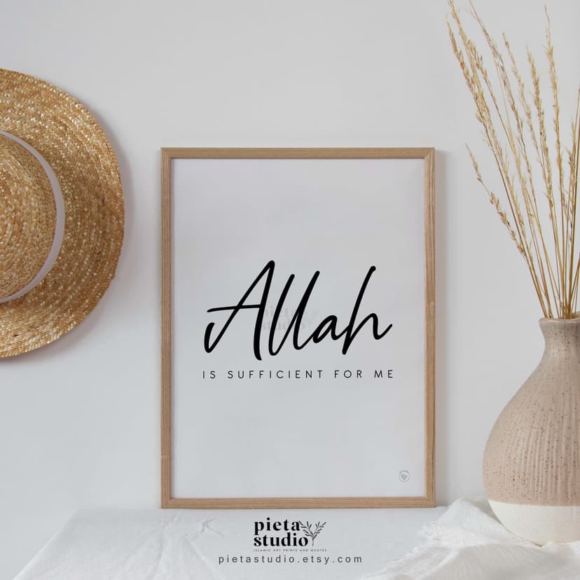 Allah Is Sufficient for Me Quote Poster – Digital Islamic Wall Art