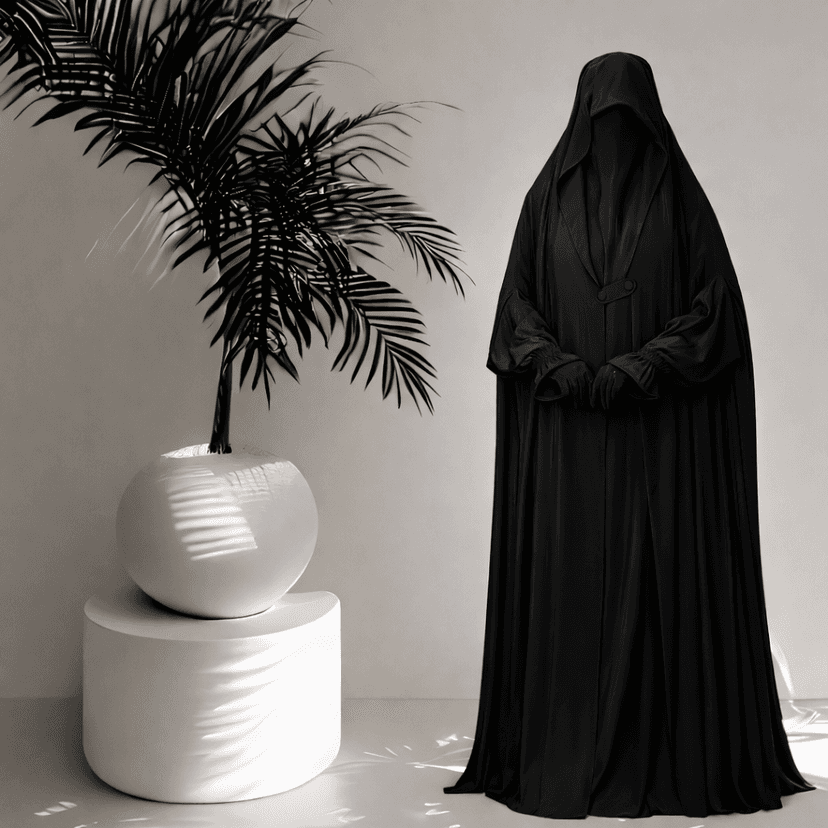 Beautiful Black Umil-Haya One-Piece Jilbab with Free Niqab