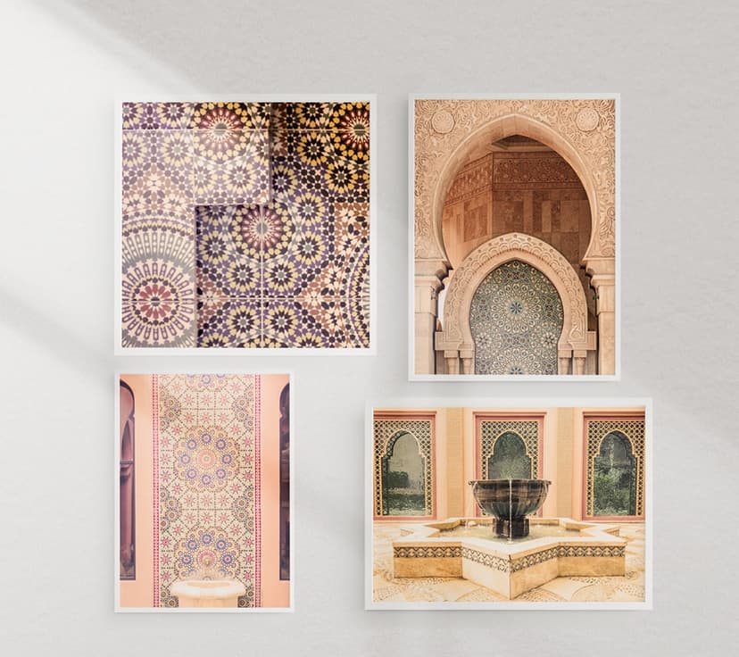 Moroccan Mosaic Art Print Set - Moroccan Masjid Wall Art - Moroccan Art Print Set - Islamic Home Art Print Set - Islamic Home Decor - Islamic Wall Art