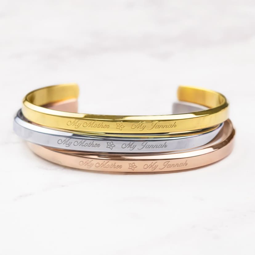 MY MOTHER MY JANNAH BANGLE - ISLAMIC JEWELLERY - ISLAMIC BANGLE - ISLAMIC JEWELLERY FOR MOTHER - MOTHERS ISLAMIC GIFT - 18K GOLD PLATED