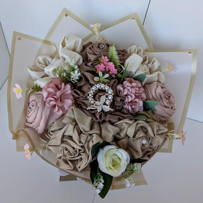 Nude Jersey Hijab Bouquet | Luxury Hijab Bouquet | Hijab Bouquet | Eid/Ramadan Gift | Umrah/Hajj Gift | Islamic Gift For Graduation | Birthday/Eid Gift | Islamic Gifts | Islamic Gift for Her