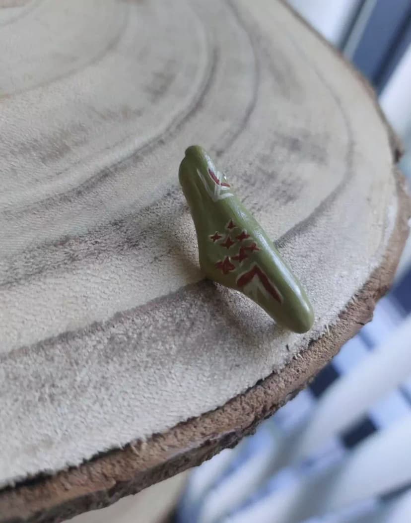 Palestinian Tatreez Embroidery Map Pin - Handmade - Brass/Clay