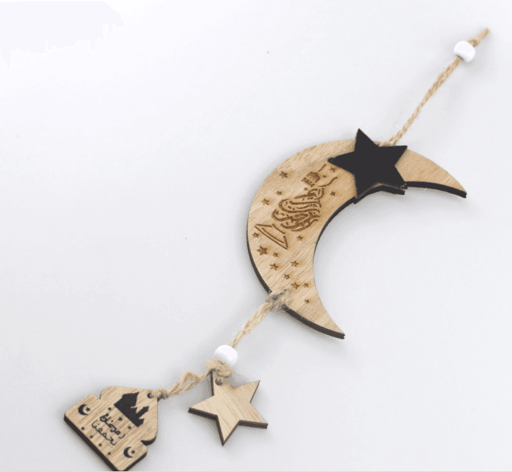 Ramadan Eid Mubarak Wooden Islam Plaque Hanging