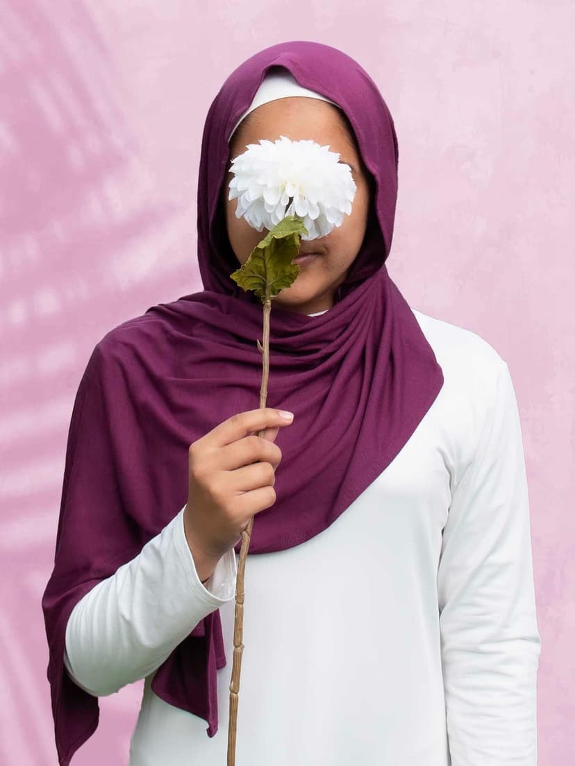 SoftTouch Perfect Fit Hijab Violet Delight - Girl instant hijab - Kids hijab - Kids instant hijab - Easy wear hijab for kids