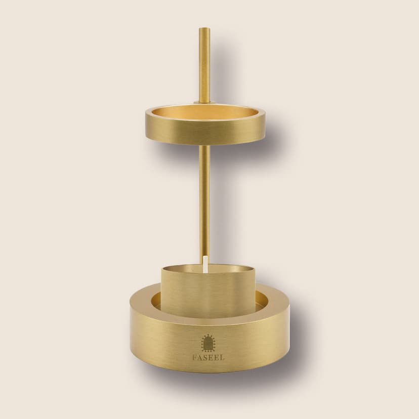 The Faseel Frankincense Resin Burner - Brass incense burner - Adjustable tea light burner - Frankincense resin burner - Oud bukhoor burner - Islamic home fragrance burner