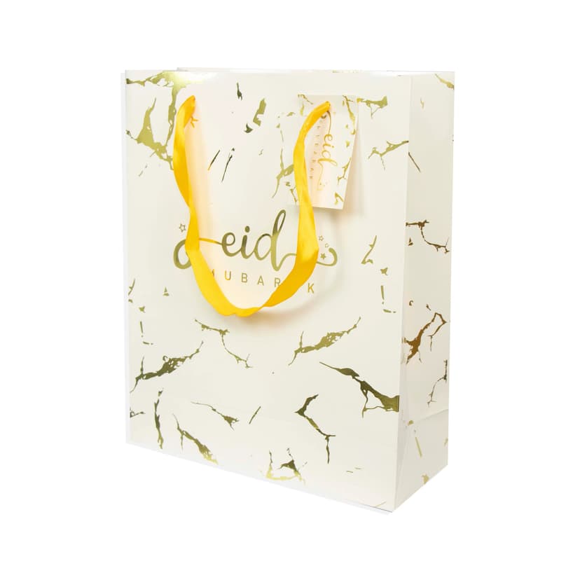 White Marble Gold Star Stamping Foil Gift Bag(1xpcs)