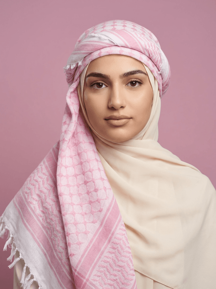 Pink Keffiyeh Scarf by Bubble Girl - Palestine keffiyeh - Palestine scarf - Islamic scarf - Islamic shemagh - Palestine clothing