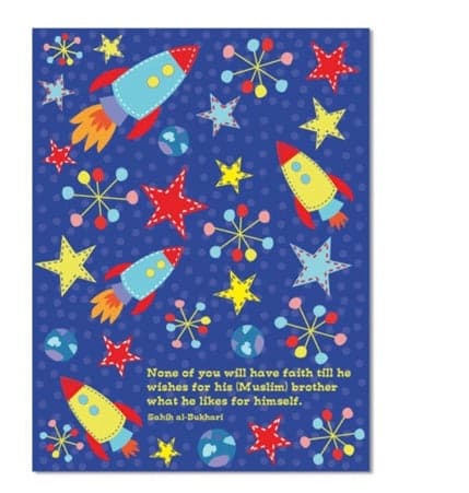 Blue Space Rocket Exercise Notebook